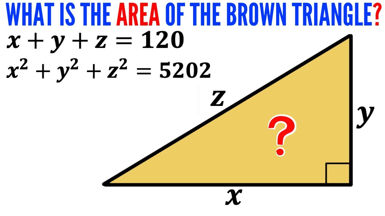 Can you find area of the Brown Triangle? | System of equations | #math #maths #geometry