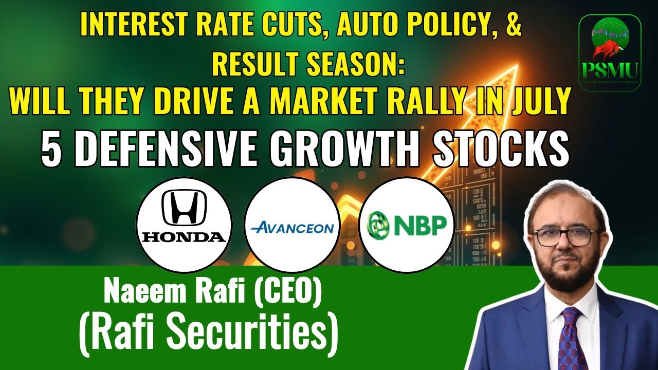 5 Defensive Growth Stocks By Naeem Rafi | AVN, NBP, HONDA | 21 July | PSMU 