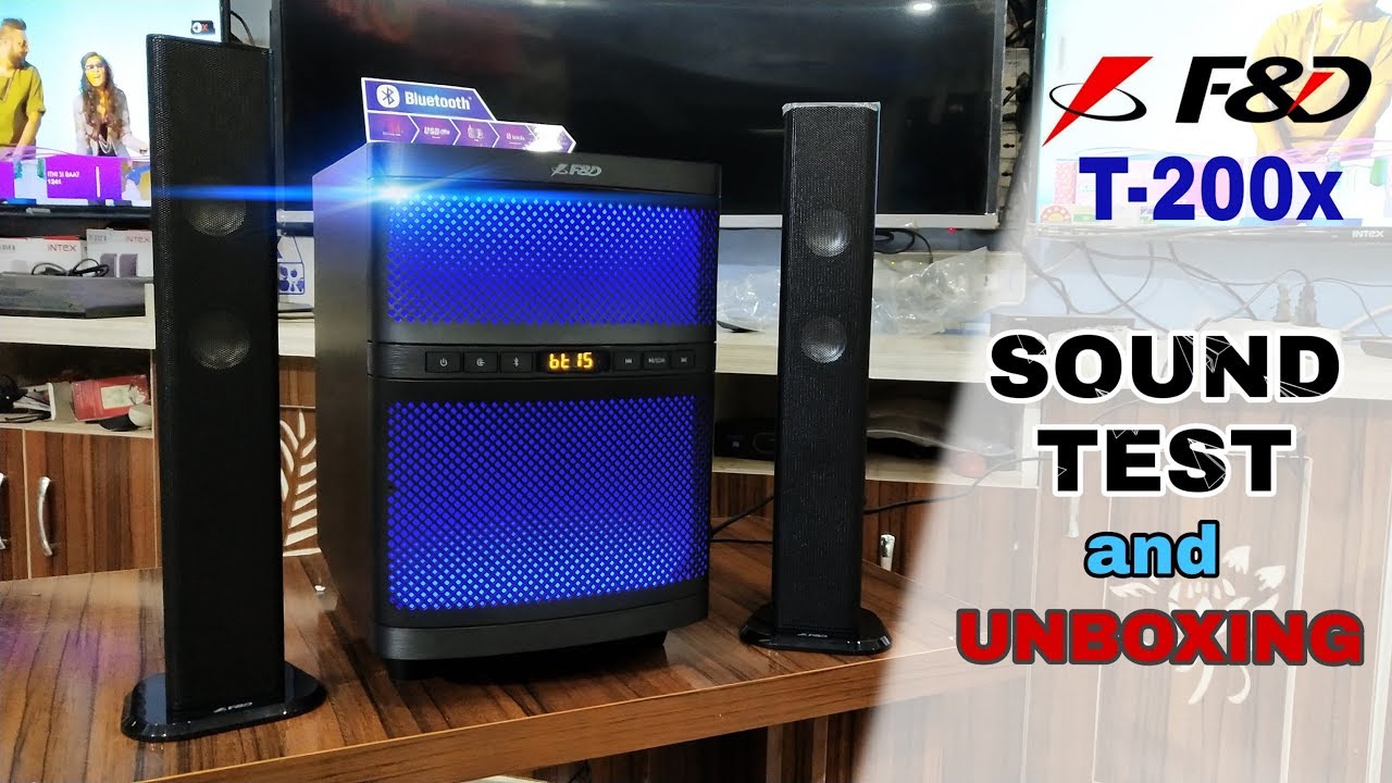 F&D T-200x SOUND Test and UNBOXING 🔥 || 8 inch SUB WOOFER || BT 4.0 || by technical attachment