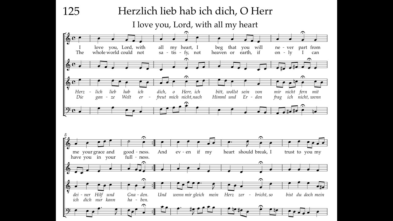 Bach Hymnbook 125:  Herzlich lieb hab ich dich, O Herr