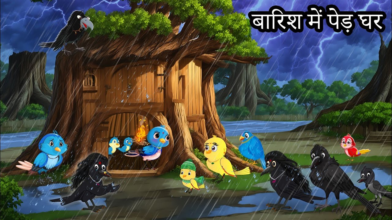 बारिश में पेड़ का घर | barish ki kahani | Hindi story | Lado chidiya ki kahani