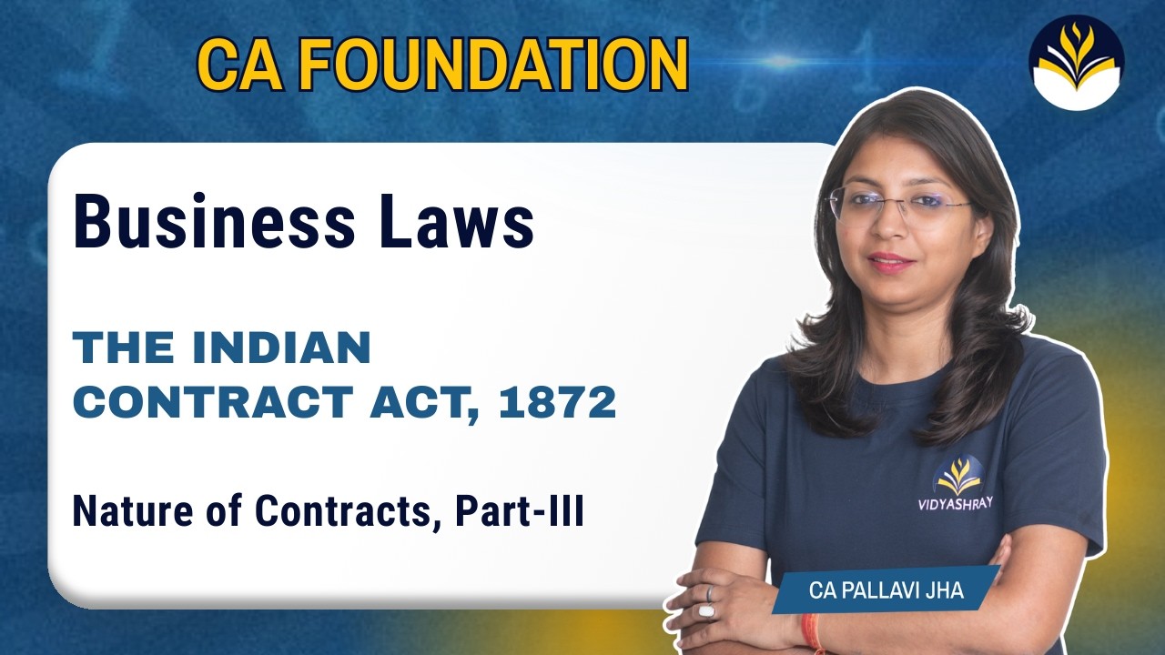 CA Foundation Business Laws | The Indian Contract Act, 1872 | Nature of Contracts | Part-III