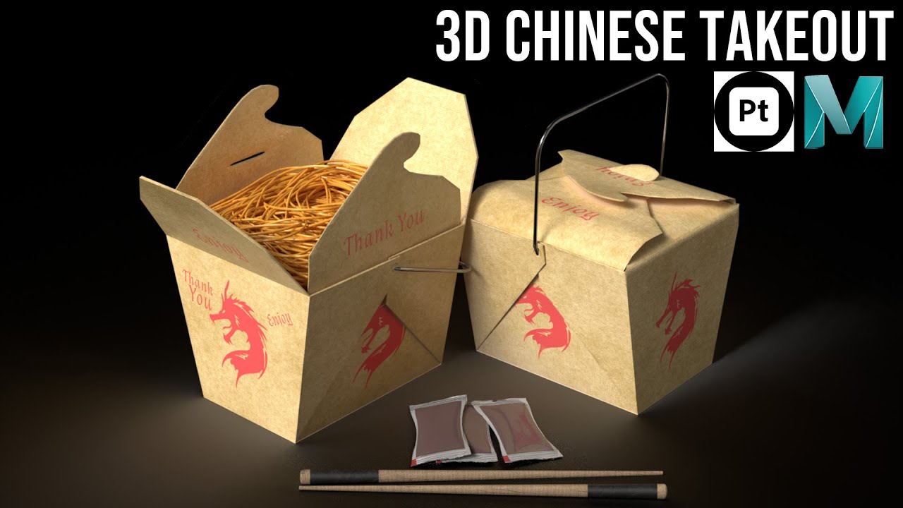 How to Create Noodles using MASH Tutorial - 3D Chinese Takeout - Autodesk Maya & Substance Painter