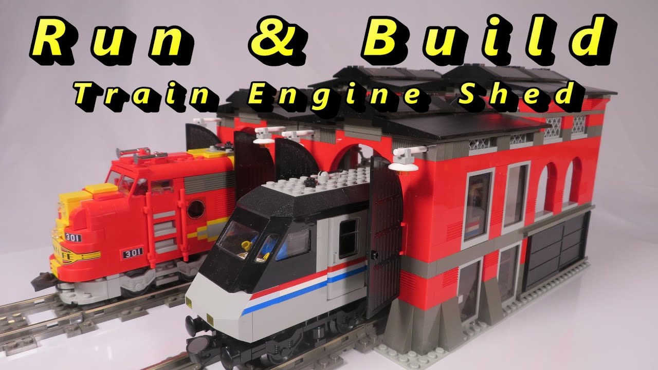 LEGO Train Engine Shed Speedbuild Review - обзор скоростного строительства lego 10027 Run and Build