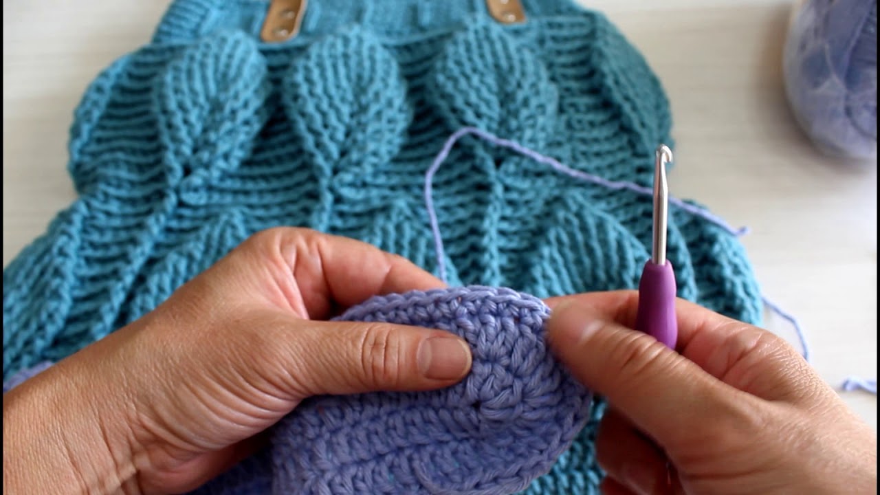 Bolsa de crochê Folhas