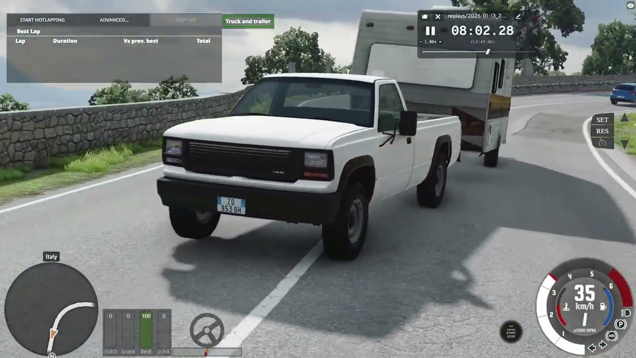 BeamNG - Lapping Italy with a caravan