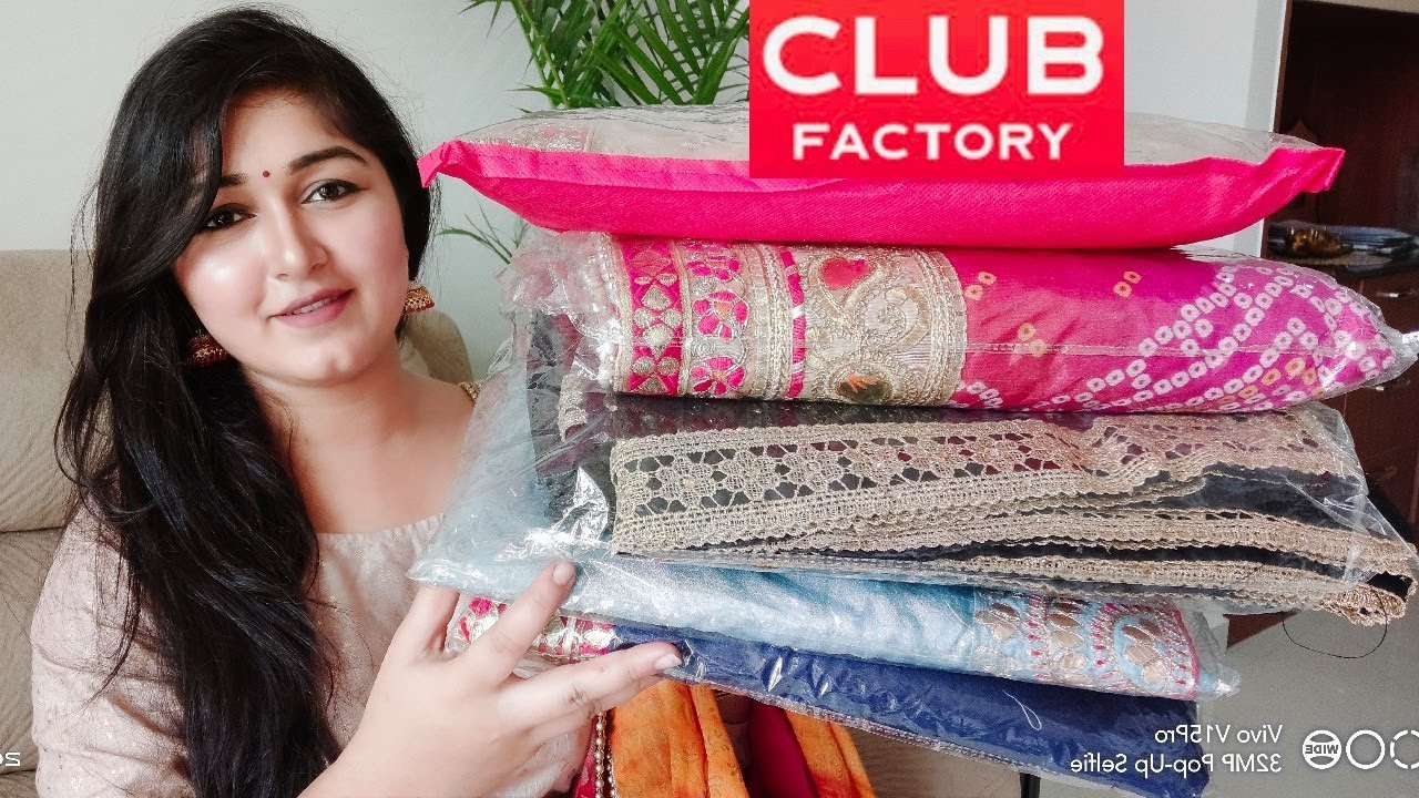 CLUB FACTORY HAUL INDIA, CLUB FACTORY DESIGNER SAREE REVIEW, CLUB FACTORY SAREE HAUL