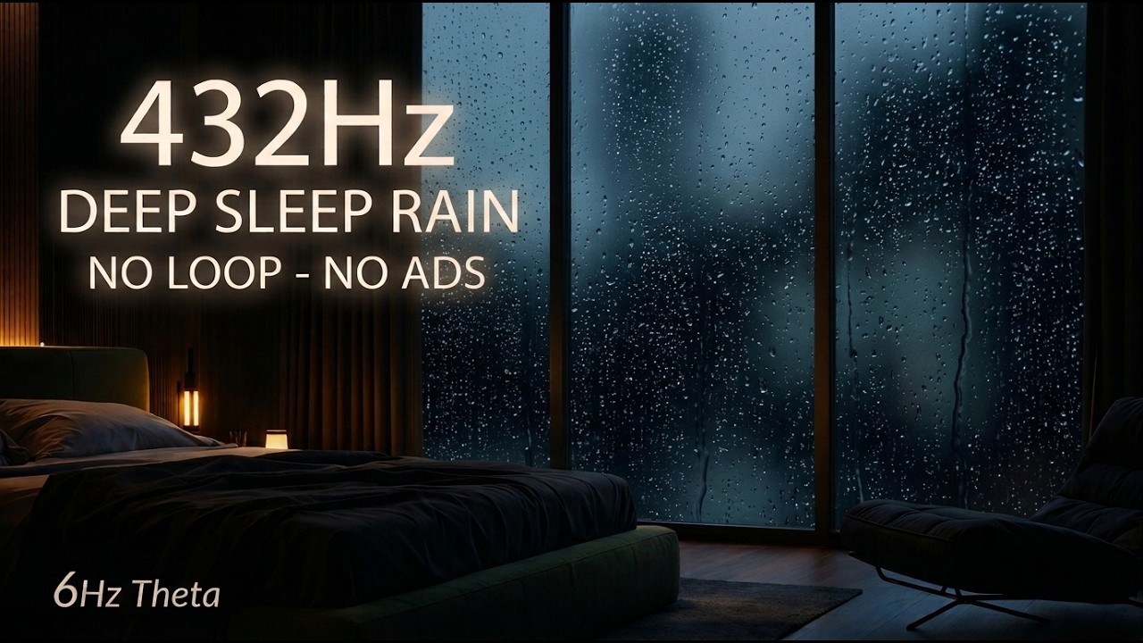 Sleep Instantly with 432Hz Miracle Tone [Heavy Rain & Theta Waves]