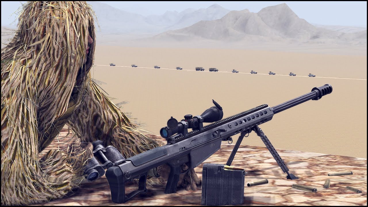 1 AMERICAN SNIPER vs REBEL CONVOY - [AMBUSH]