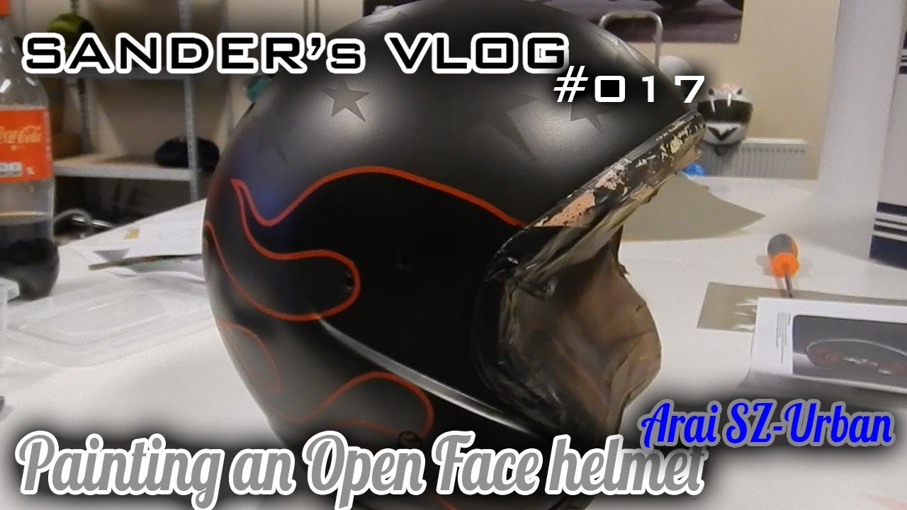 Painting an Open Face helmet - Arai SZ-Urban - Sander's vlog 017