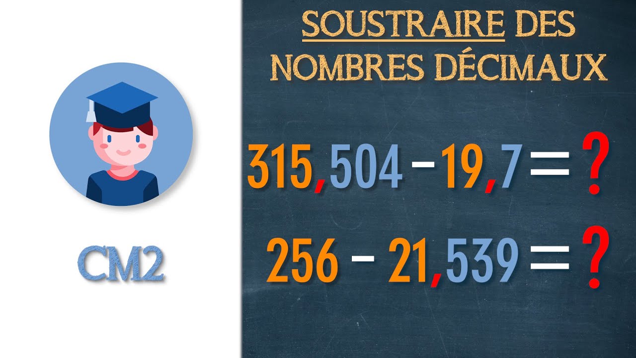 Poser et soustraire des nombres décimaux - CM2 - Petits Savants