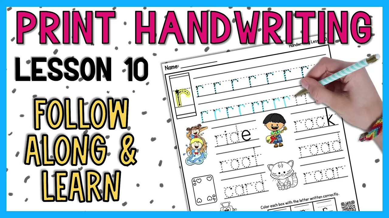 Lowercase r Print Handwriting Practice | Guided Teaching Tutorial
