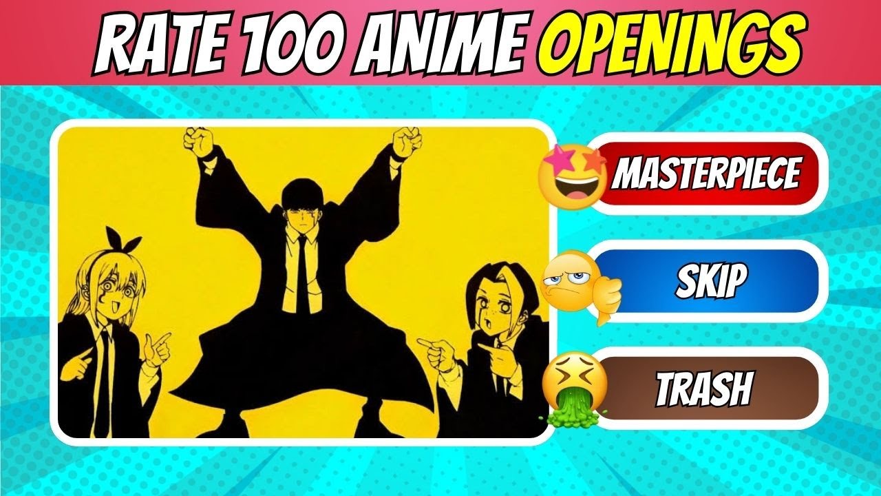 RATE THE ANIME OPENING | Rate 100 Popular Anime Openings