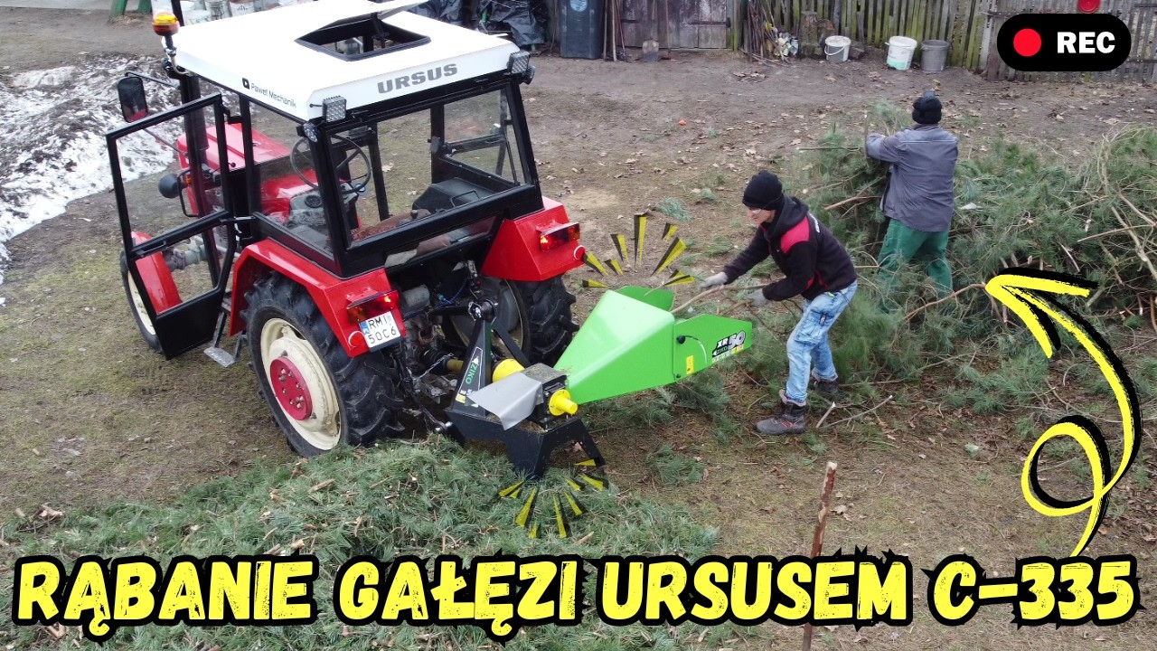 Rąbanie gałęzi rębakiem Ziko XR-50 i Ursus C-335! 🚜💨 Wióry lecą