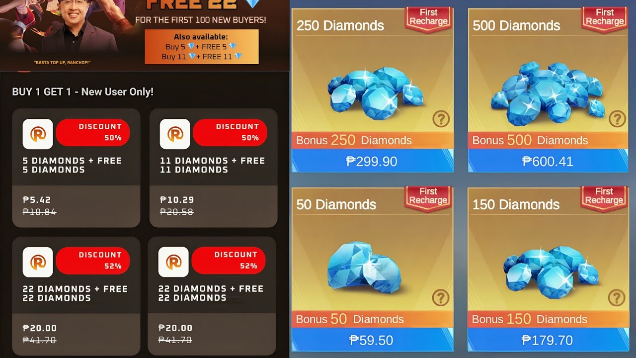 NEW DOUBLE DIAMONDS EVENT IS BACK AND 50% OFF DISCOUNT TOP UP NOW!