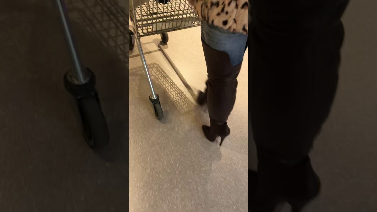 Visiting a furniture shop in 5.5 inch high boots
