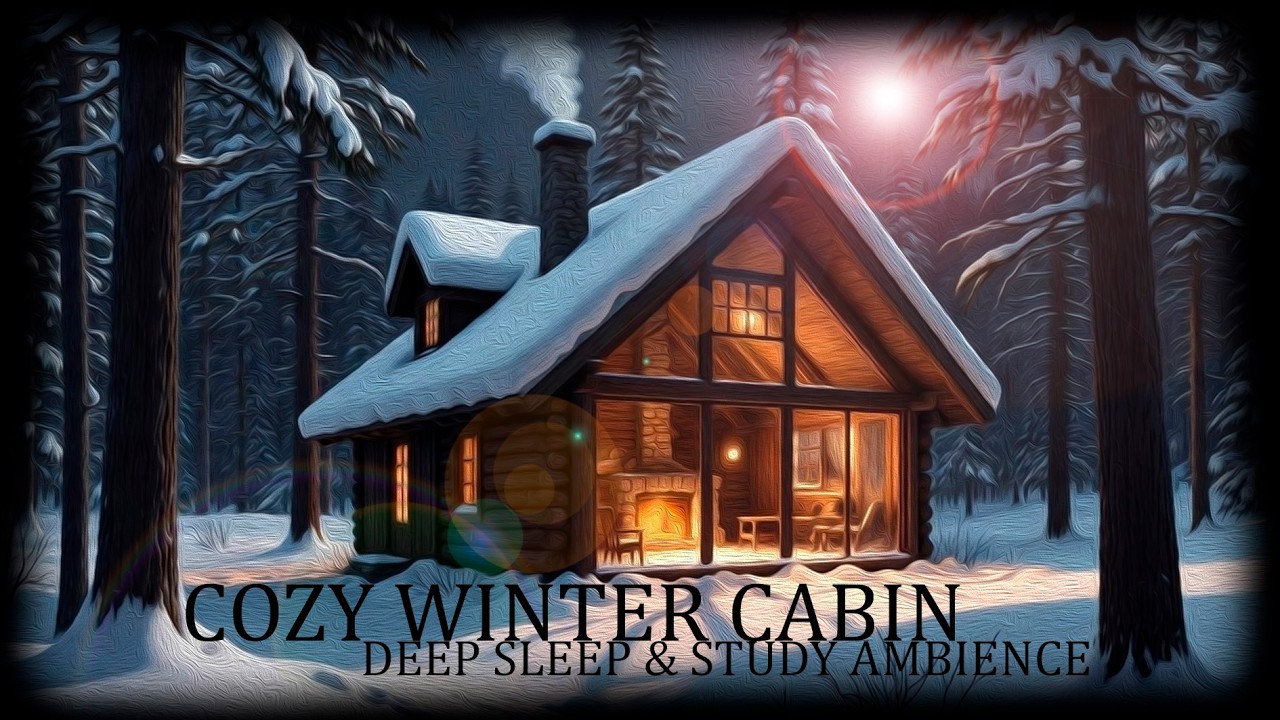 ❄️ Snowy Forest Cabin Ambience 🎶 Relaxing Music & Soft Winter Wind for Study, Focus & Relaxation
