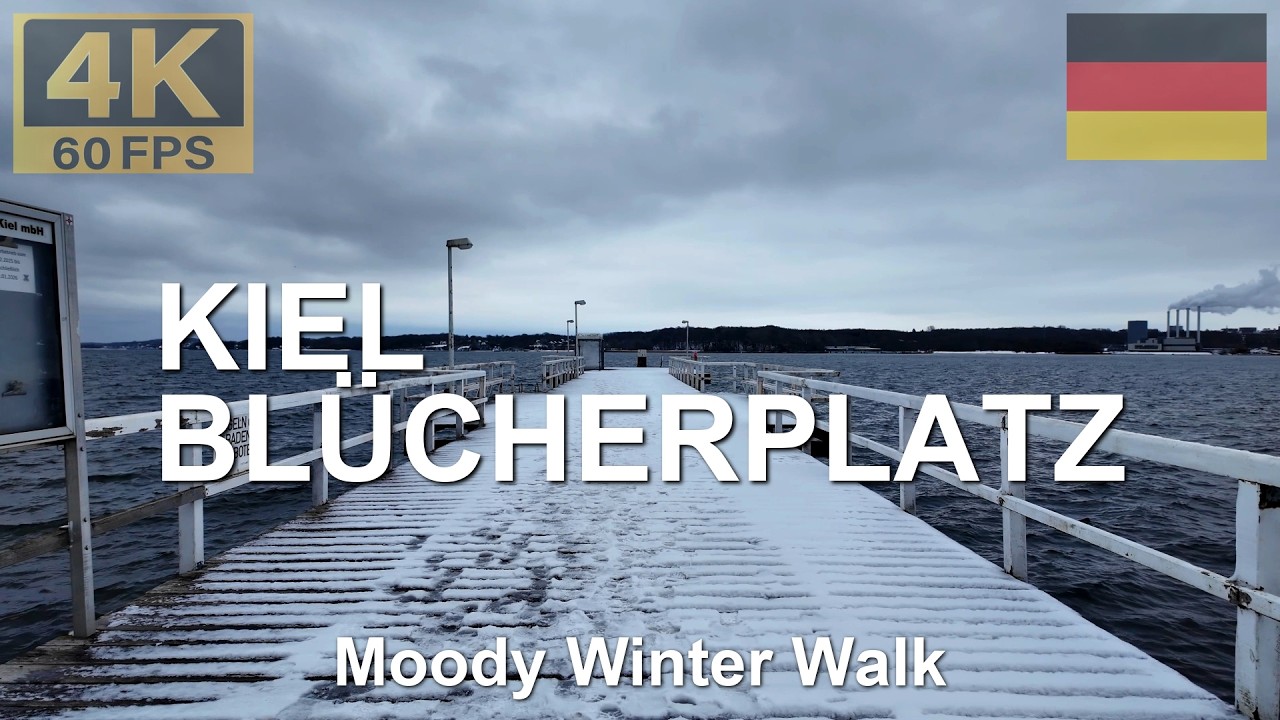 KIEL-BLÜCHERPLATZ, Germany 🇩🇪 in 4K | 2026 | Walk towards the Baltic Sea in Snow