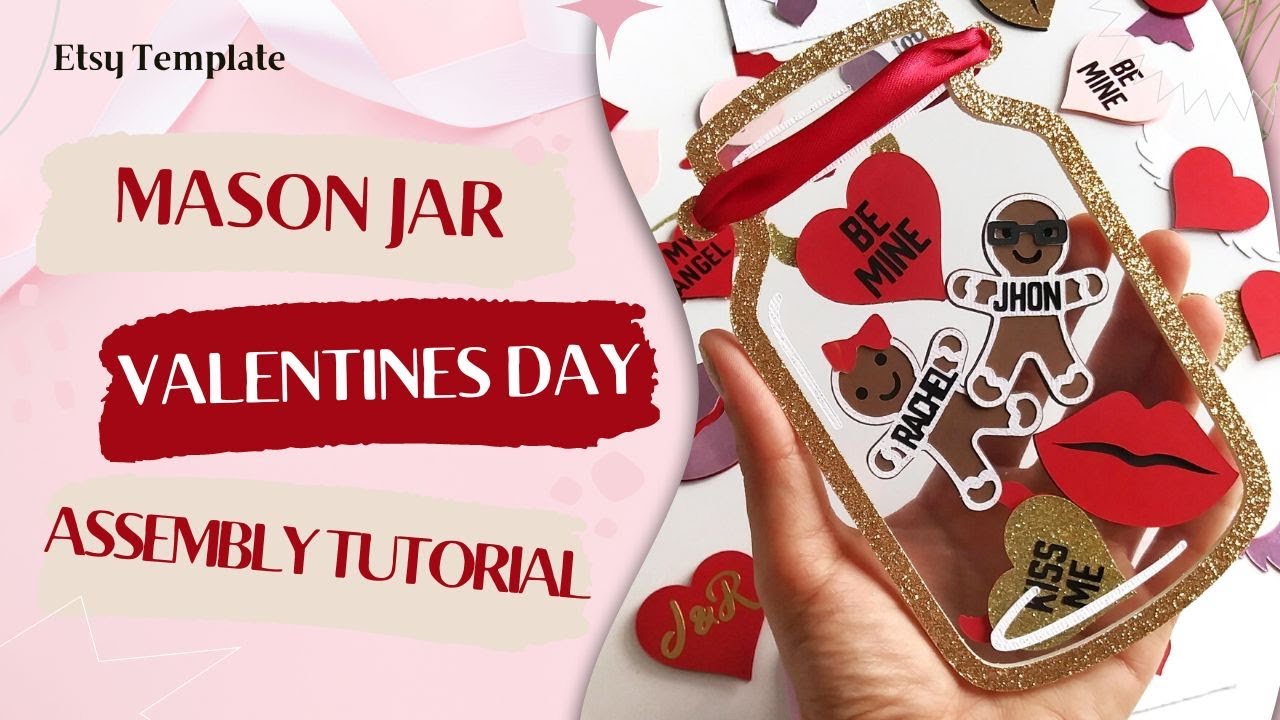 Mason Jar for Valentine's Day, Beautiful DIY Gift with Cricut for this February 14 ❤️
