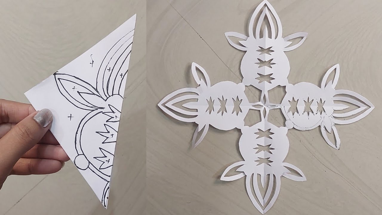 How to make easy and beautiful snowflakes ❄️♥️ #papercraft #snowflakes #part 161