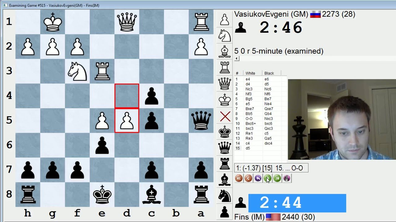 Blitz Chess #355: GM Evgeni Vasiukov vs. IM Bartholomew (French Defense)