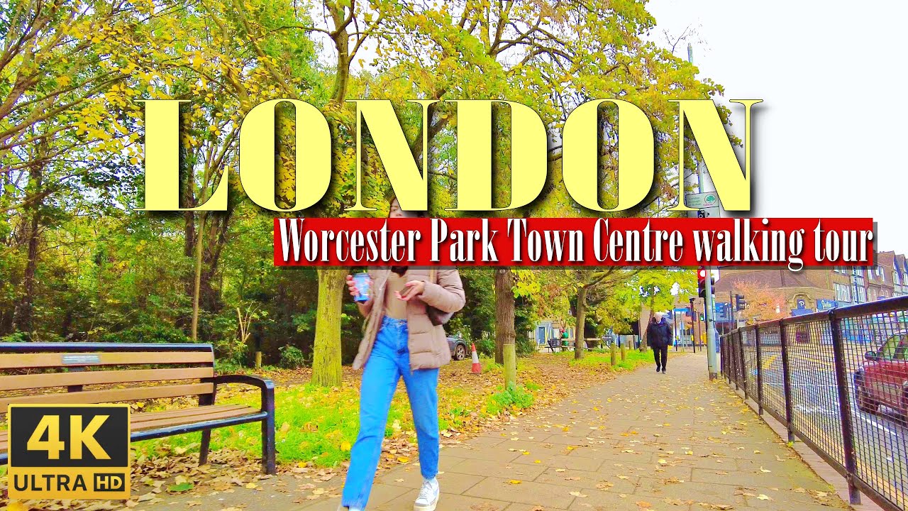 London walking tour at Worcester Park Town Centre [ 4K ]