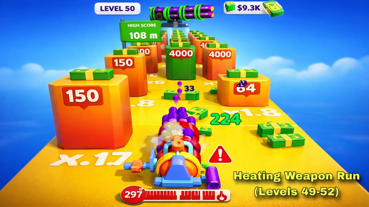 Heating Weapon Run - All Levels Gameplay Pop Pi (Levels 49-52)