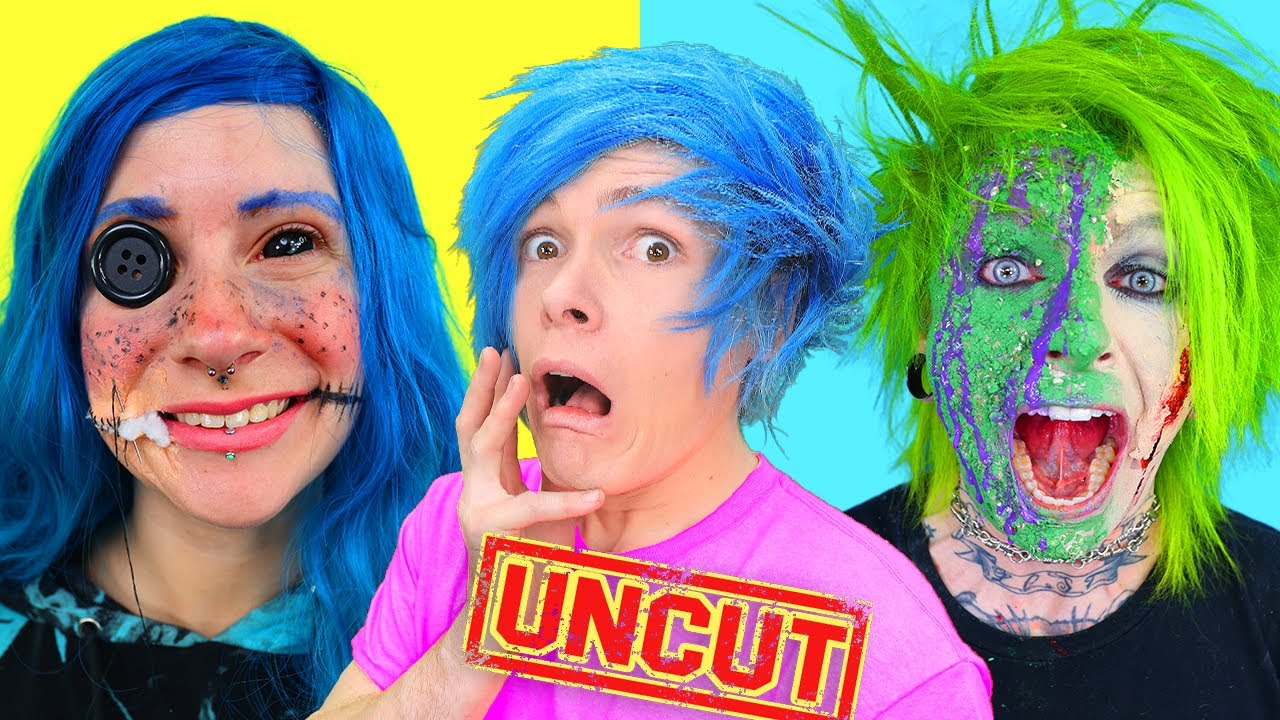 Trying Spooky Halloween SFX Makeup Transformations by 5 Minute Crafts and TikTok - UNCUT