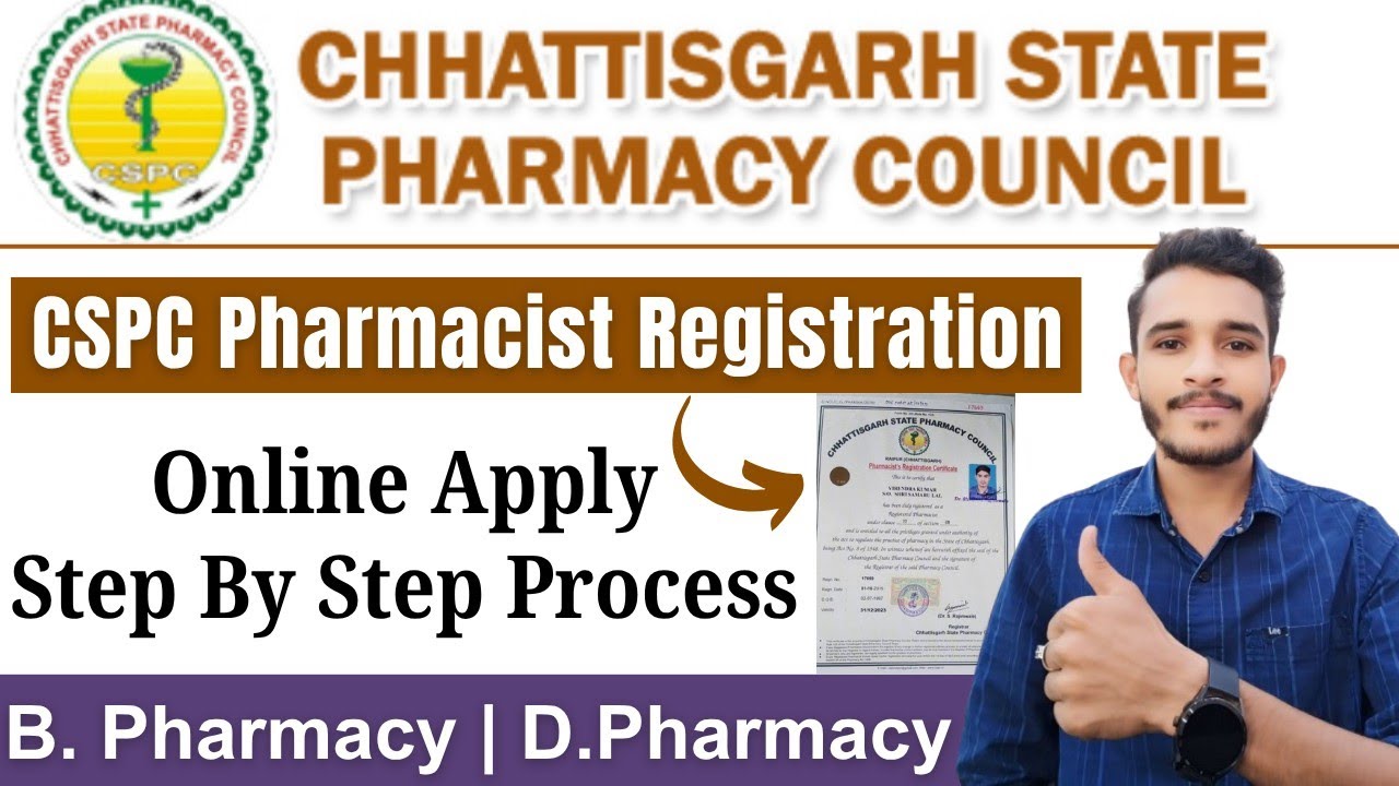 chhatisgarh state pharmacy council online registration | cg pharmacy registration online 2025 | cspc