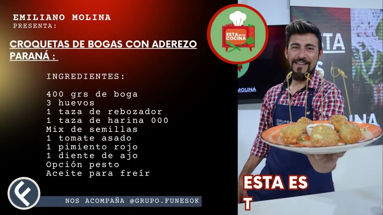 ESTA ES TU COCINA   RECETA  CROQUETAS DE BOGAS CON ADEREZO PARANÁ