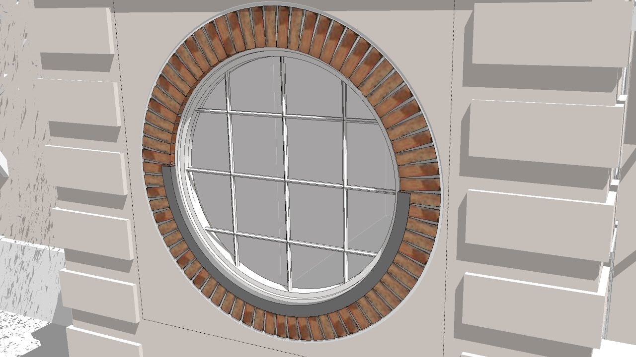 SketchUp speed build: Round, brick encased window