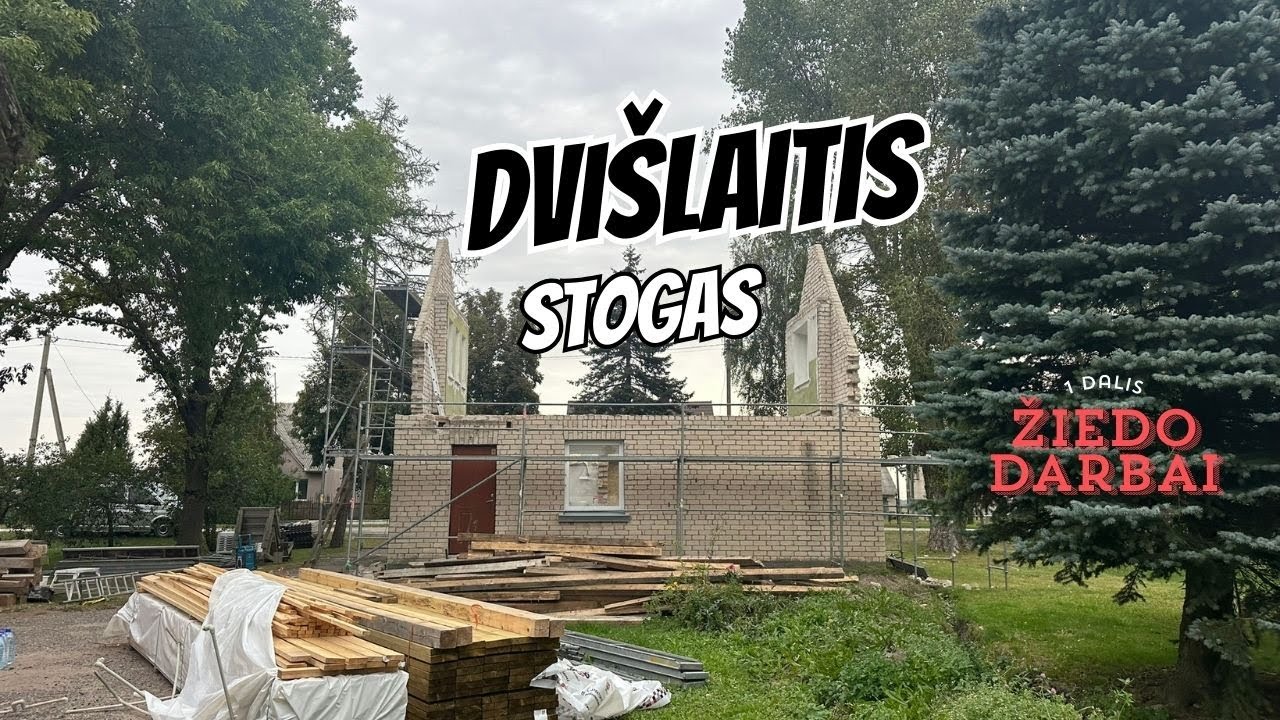 Dvišlaitis stogas 1 dalis. Žiedo pasiruošimo darbai, armatūros karkasas