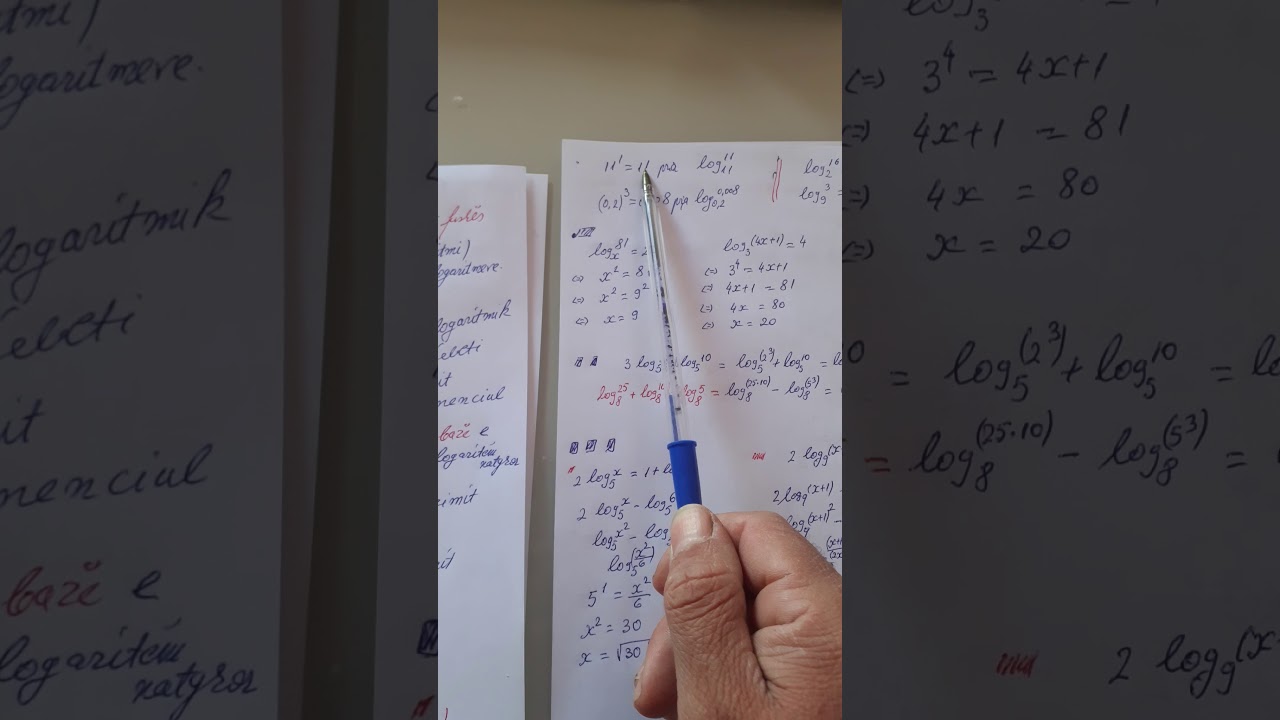 Logaritmet dhe vetitë e tyre - Ramazan Xhixha