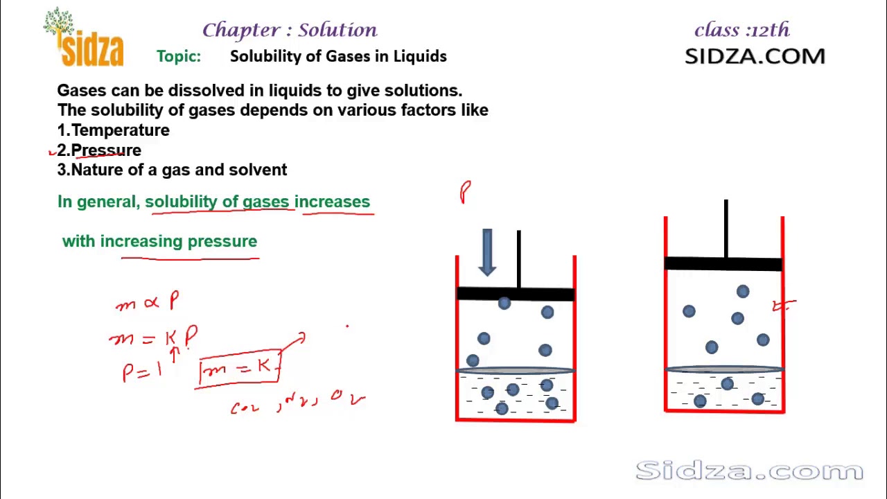 Solubility of Gases In liquids - Henrys Law