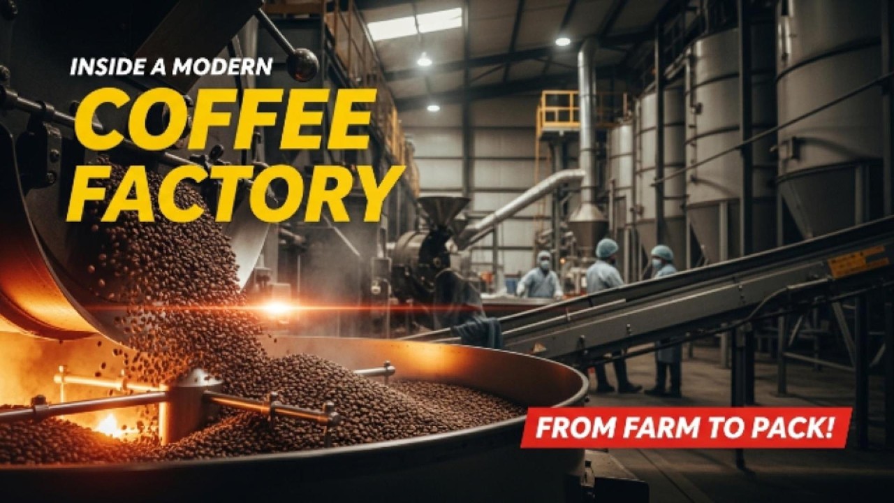 Inside a Modern Coffee Bean Processing Factory | From Farm to Roasted Pack (Full Documentary)