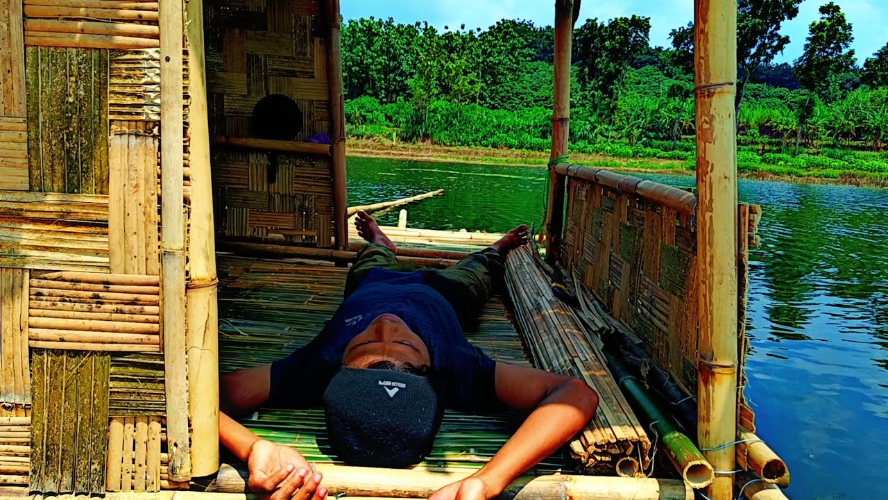 TIDUR MENGAPUNG DI TENGAH DANAU,MEMBUAT TIRAI BAMBU, MEMASAK iKAN CRISPY EP.3