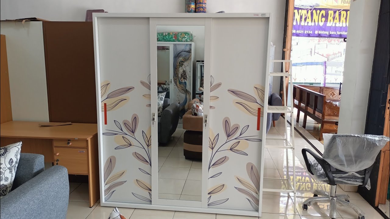LEMARI BESI SLIDING 3 PINTU MODEL TERBARU‼️