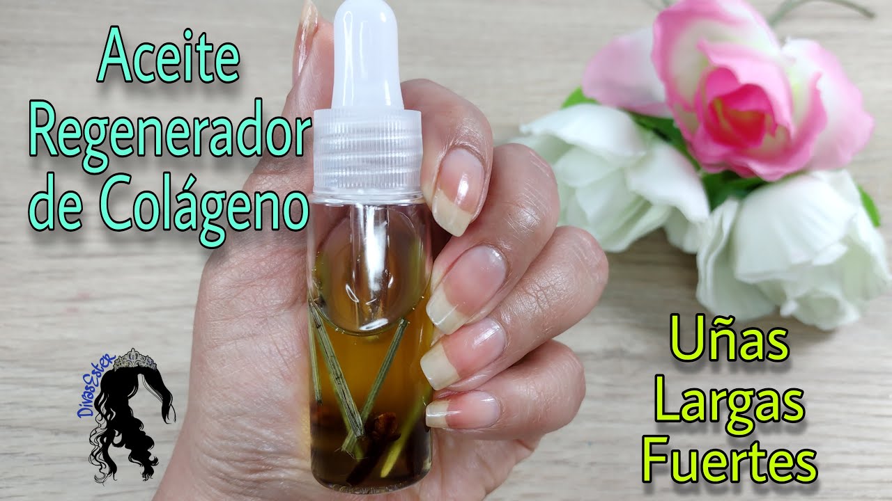 Prepara aceite natural y regenera el colágeno de uñas y cutículas. Fortalecer uñas largas