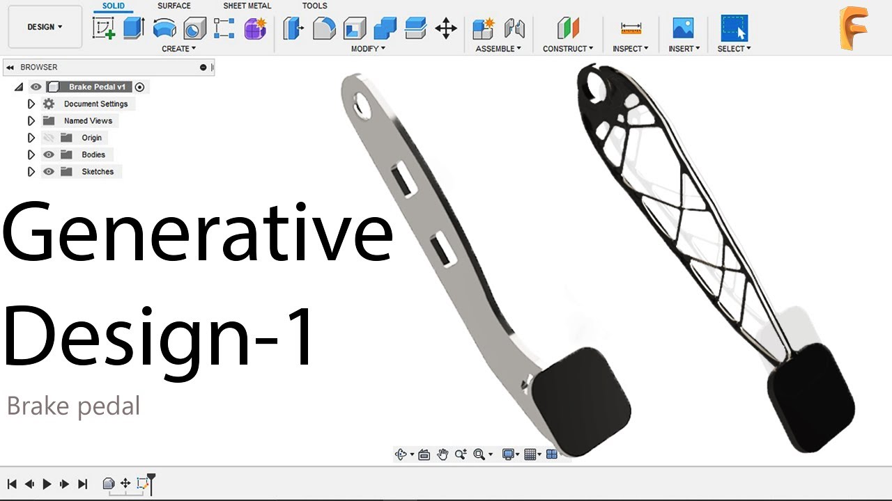 GENERATIVE DESIGN PART -1 || FUSION 360 || BRAKE PEDAL