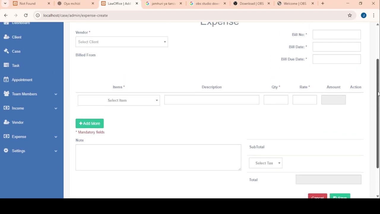 legal case Management system