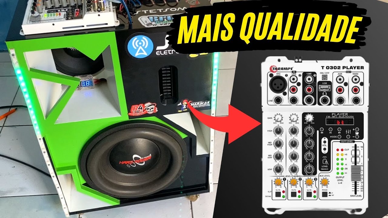 Mesa de som taramps com player bluetooth Liguei o som com minha #somautomotivo