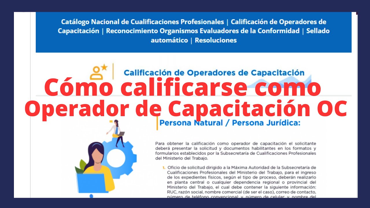 🟢 Cómo calificarse como Operador de Capacitación OC en el Ministerio del Trabajo