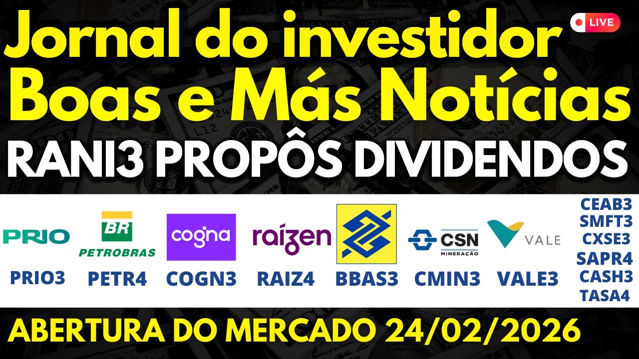 ALERTA PRIO3 PETR4 COGN3 RAIZ4 CEAB3 RANI3 SMFT3 VALE3 CMIN3 CXSE3 SAPR4 CASH3 TASA4 ISAE4 PINE4