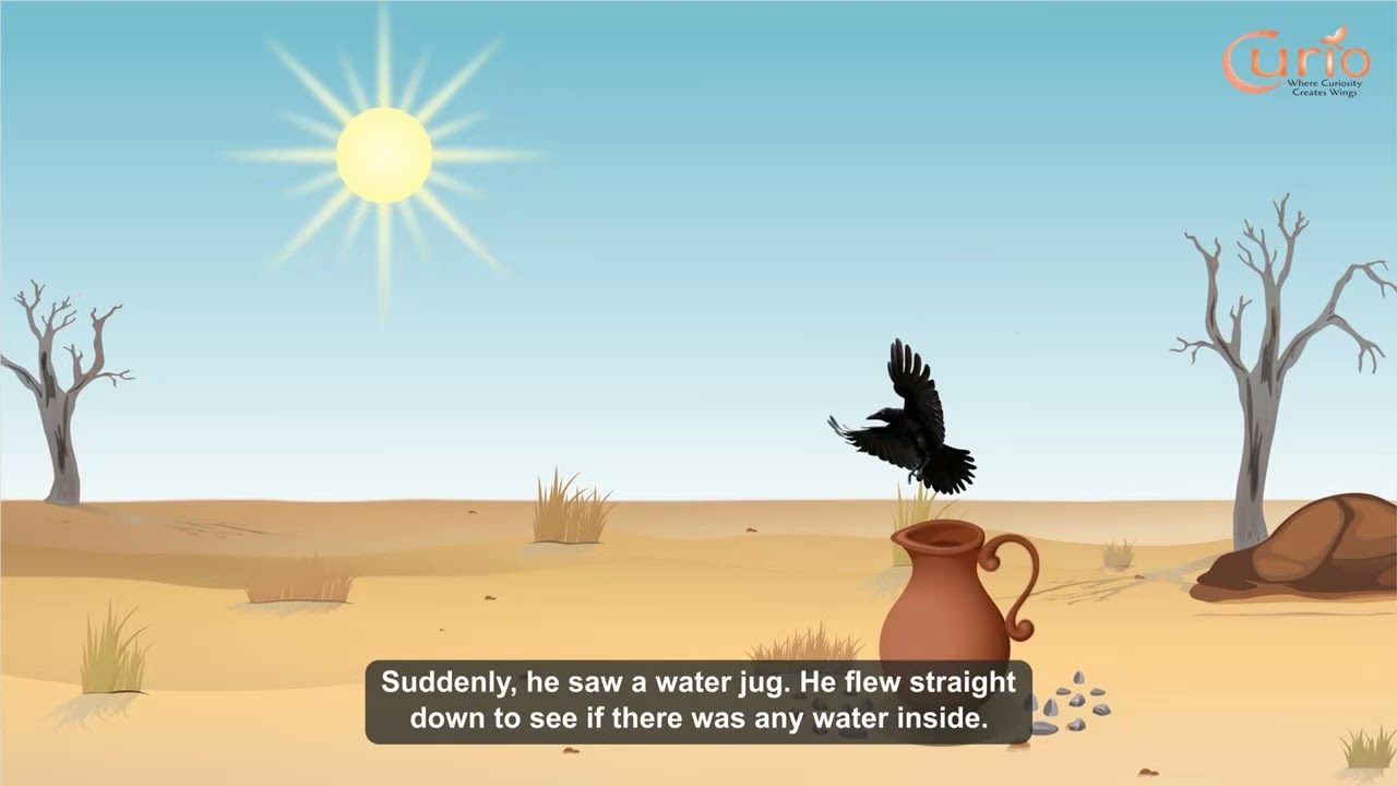 The thirsty crow #ThirstyCrow #KidsStory #MoralStory #PlaySchool #KidsVideo #NurseryKids