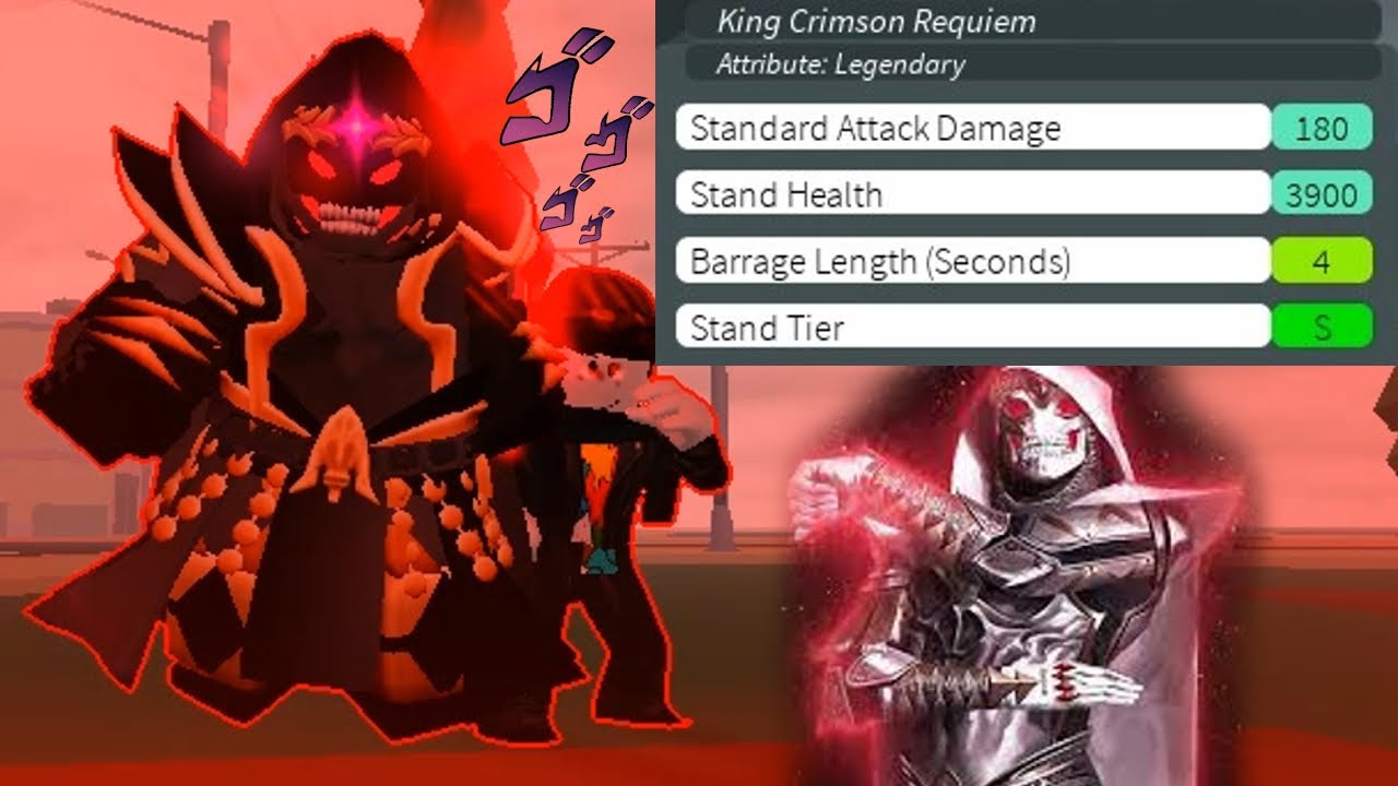 Showcase King Crimson Requiem (Rework) Legendary at level 1000 | Roblox Stand Upright : Rebooted