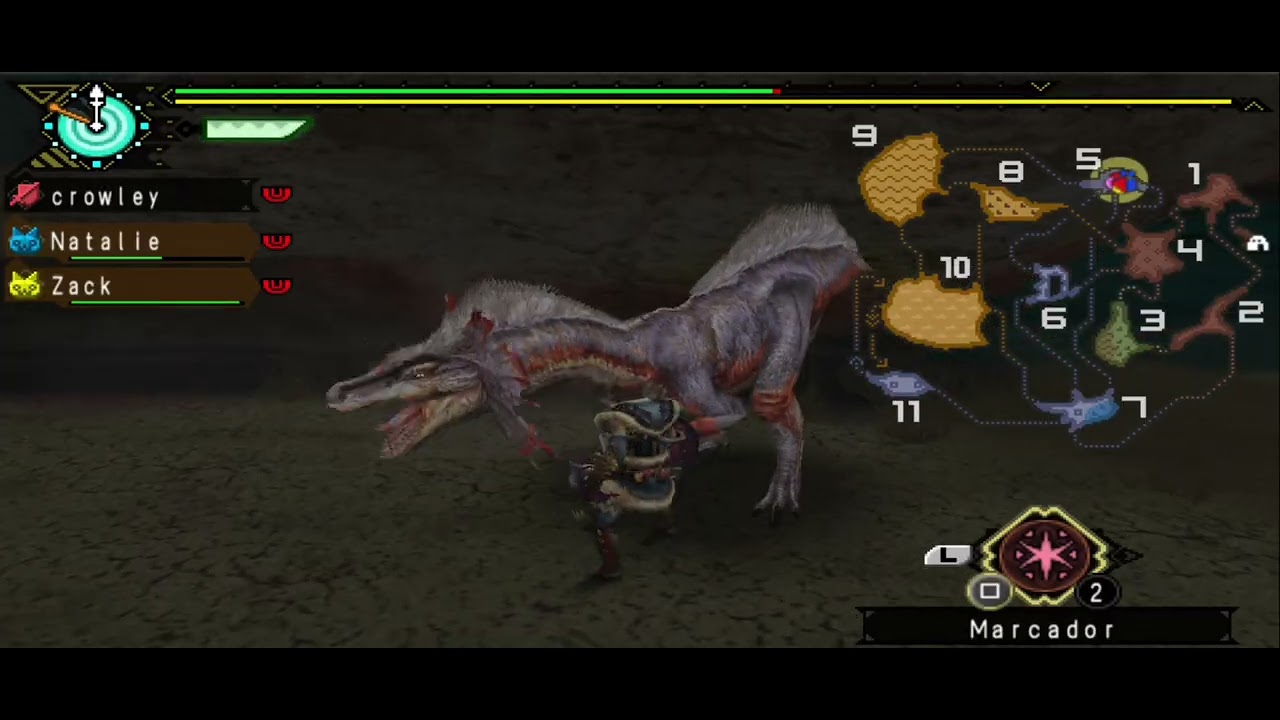 Monster Hunter 3d Portable - Lutando e capturando o Great Jaggi do Modo solo 