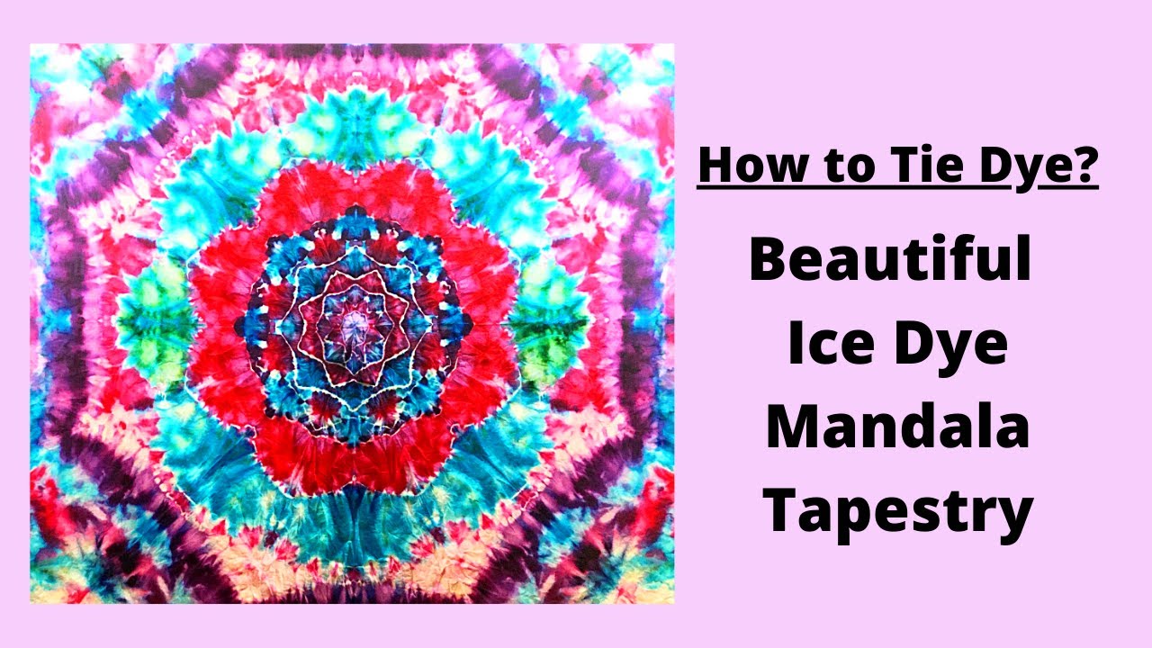 How to Tie Dye a Beautiful Ice Dye Mandala Tapestry | Step by Step