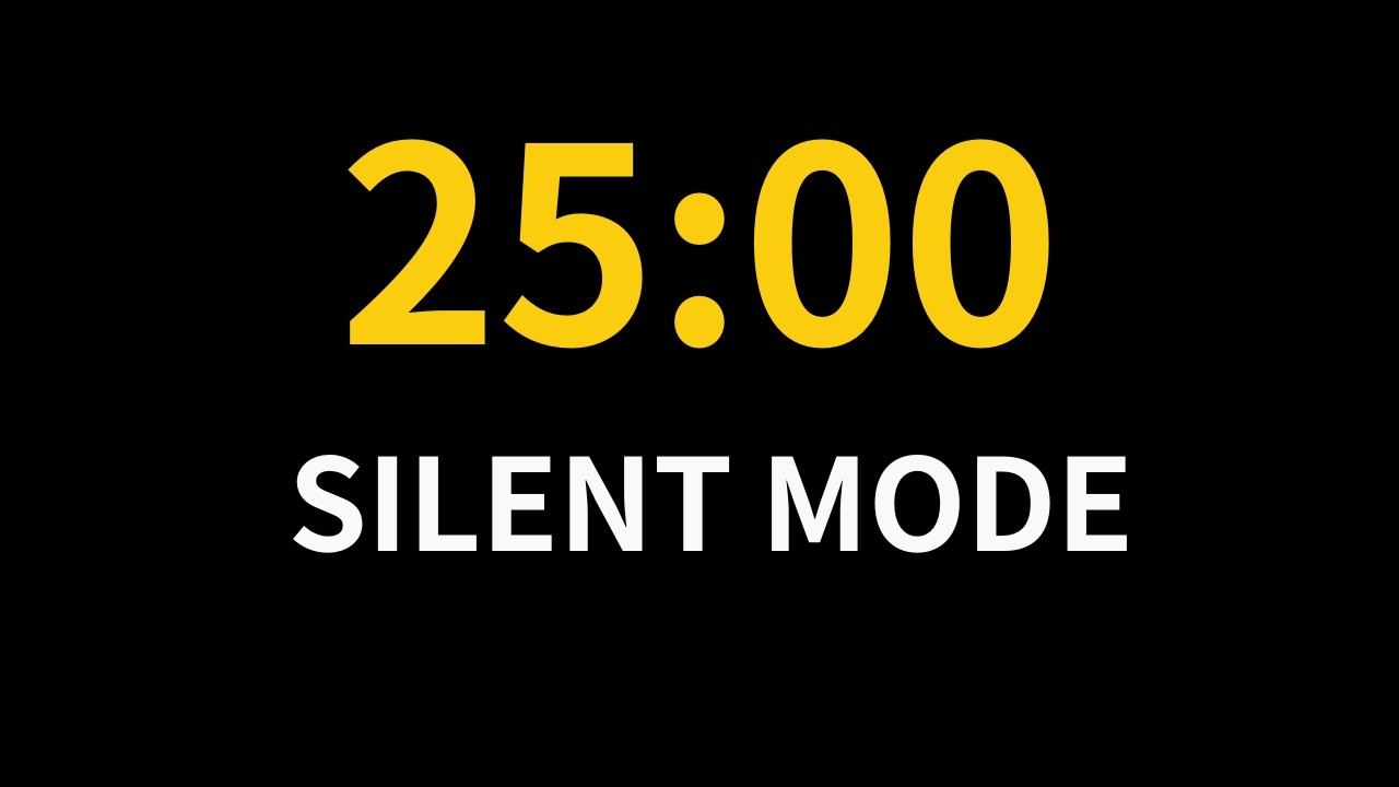 3 Hour Pomodoro | 25/5 Focus Timer | Silent Mode