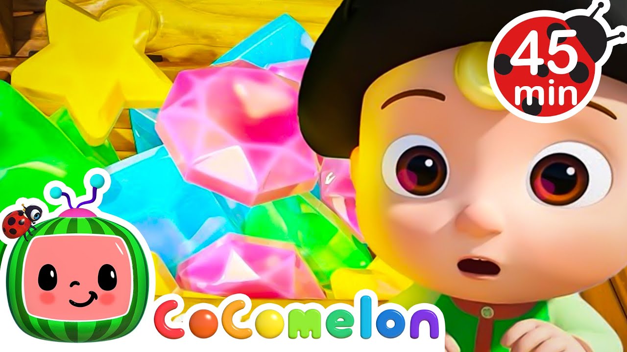 Shapes Everywhere! JJ’s Treasure Hunt Surprise! 🟢💎 | CoComelon Animal Time | Animals for Kids
