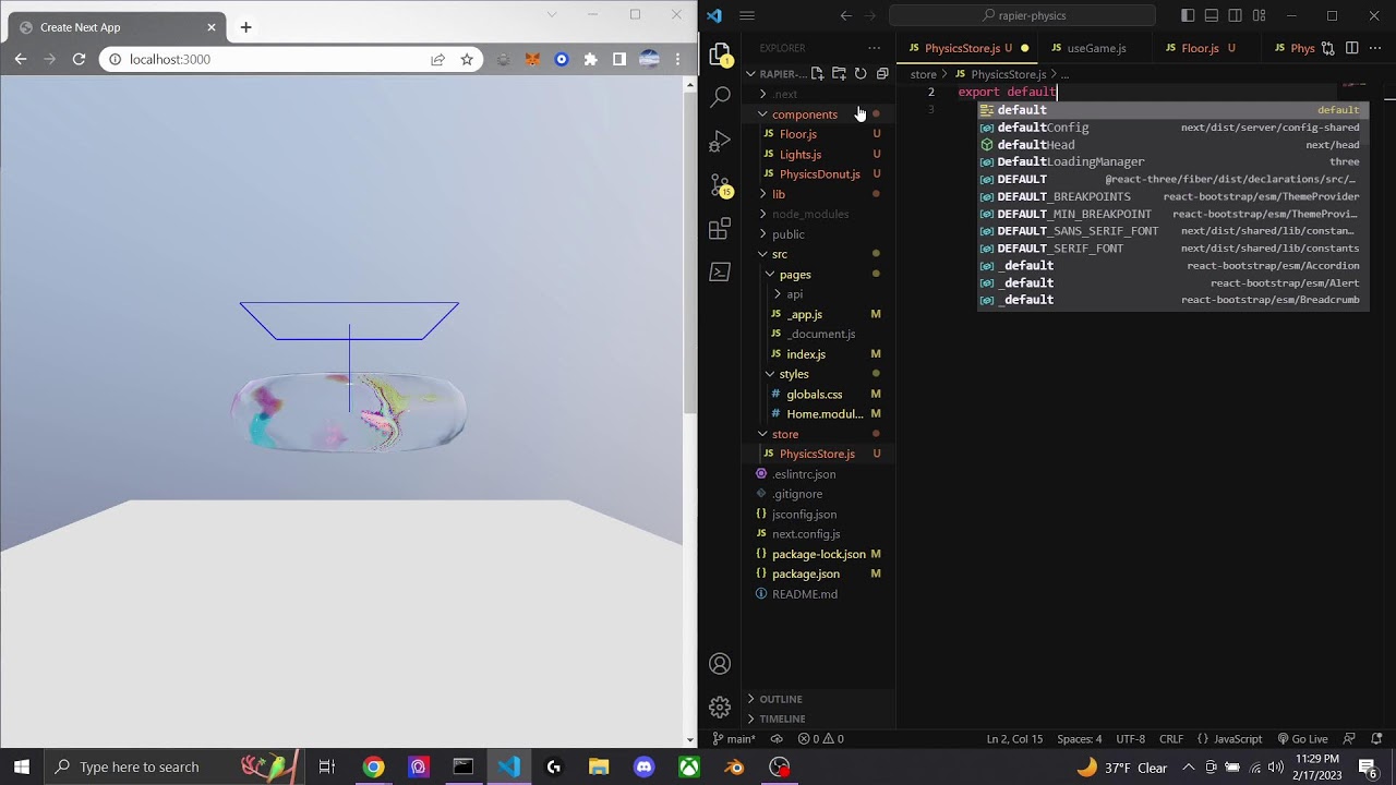r3f and rapier physics